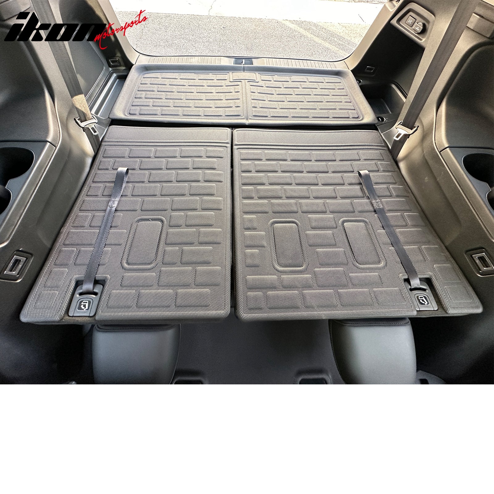 IKON MOTORSPORTS, Rear Seat Protector Backrest Cover Compatible With 2016-2025 Honda Pilot, Black XPE Waterproof Seat Back Liners Mat Pad Interior Accessories 2 Pieces