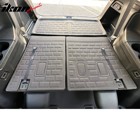 IKON MOTORSPORTS, Rear Seat Protector Backrest Cover Compatible With 2016-2025 Honda Pilot, Black XPE Waterproof Seat Back Liners Mat Pad Interior Accessories 2 Pieces