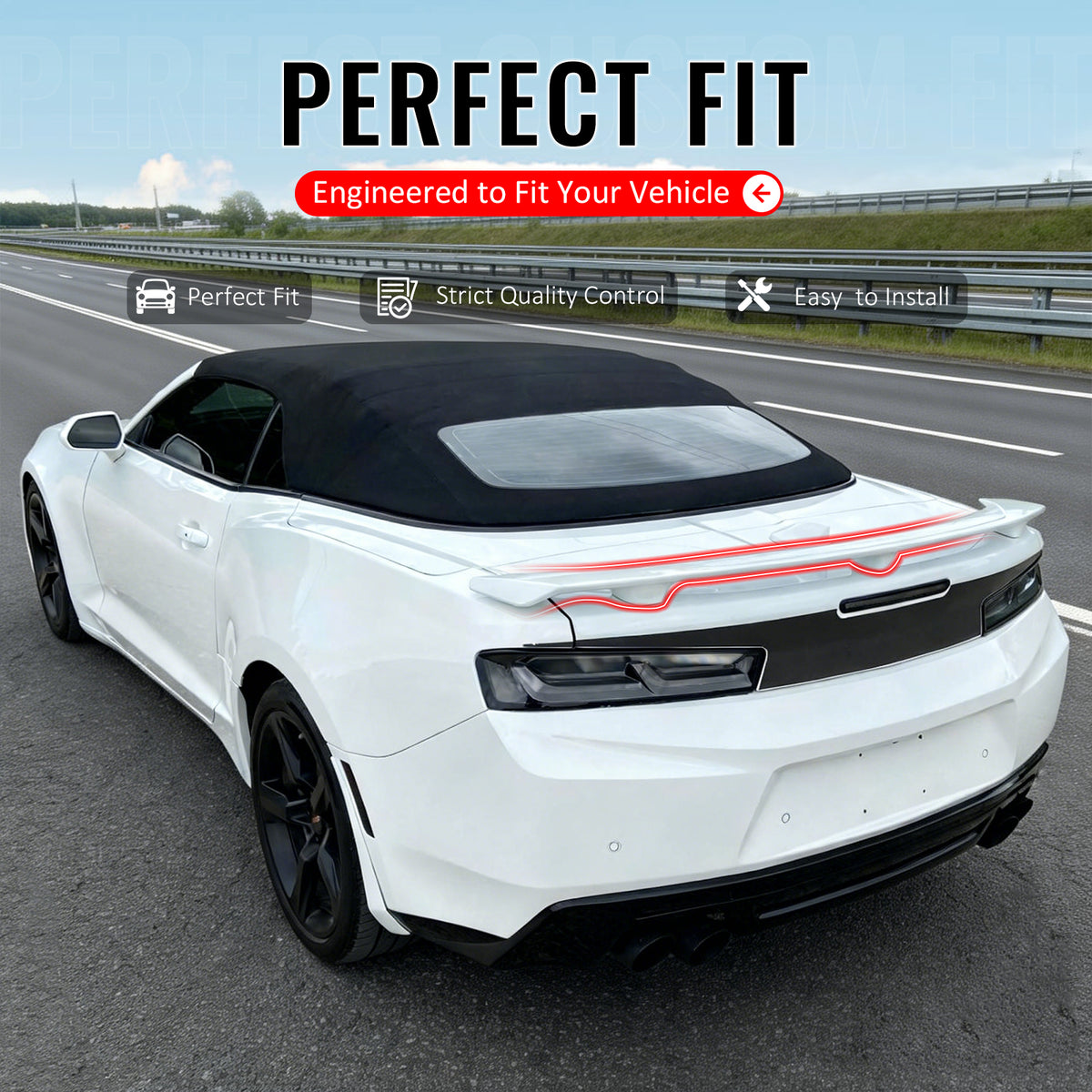 IKON MOTORSPORTS, Trunk Spoiler Compatible with 2016-2024 Chevrolet Camaro, ZL1 Style Unpainted Black ABS Plastic High Kick Duckbill Rear Trunk Lid Spoiler Wing Lip 1PC