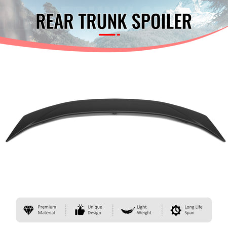 Fits 16-24 Chevrolet Camaro 2DR ZL1 Style Unpainted Black Rear Trunk Spoiler ABS