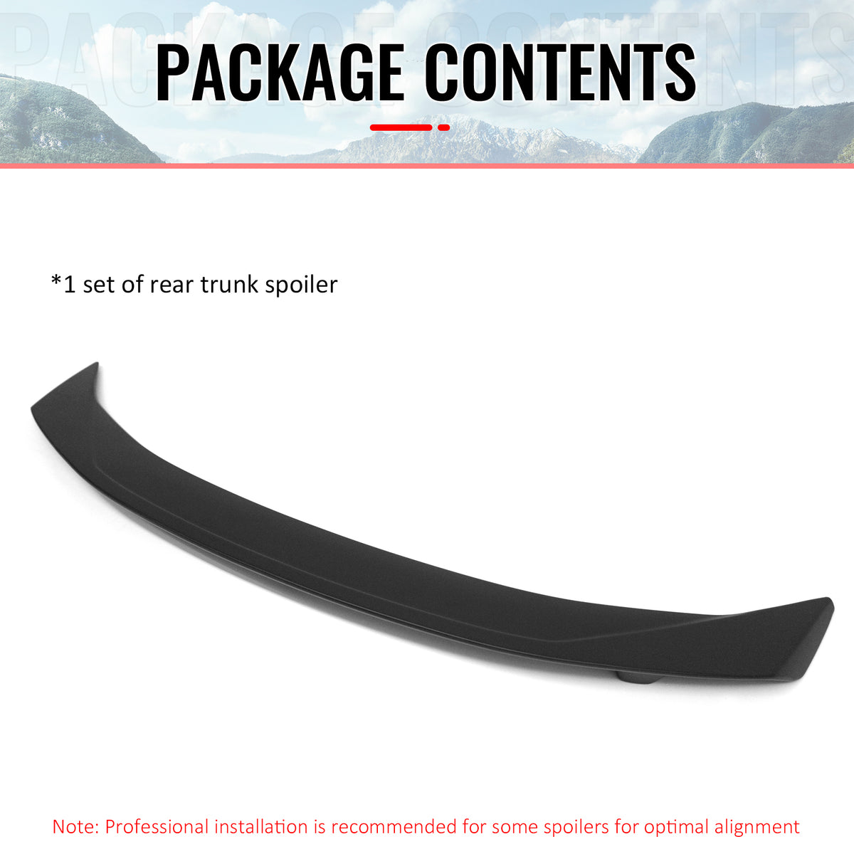 Fits 16-24 Chevrolet Camaro 2DR ZL1 Style Unpainted Black Rear Trunk Spoiler ABS
