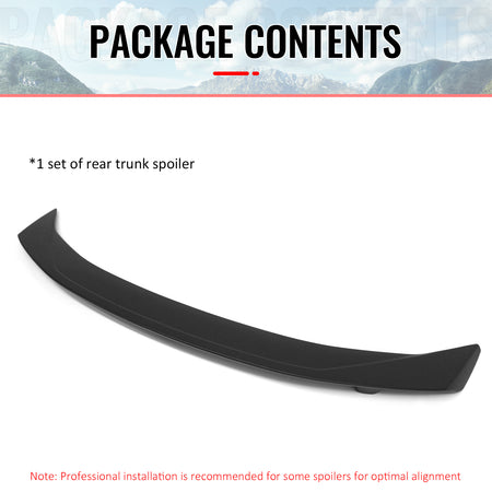 Fits 16-24 Chevrolet Camaro 2DR ZL1 Style Unpainted Black Rear Trunk Spoiler ABS