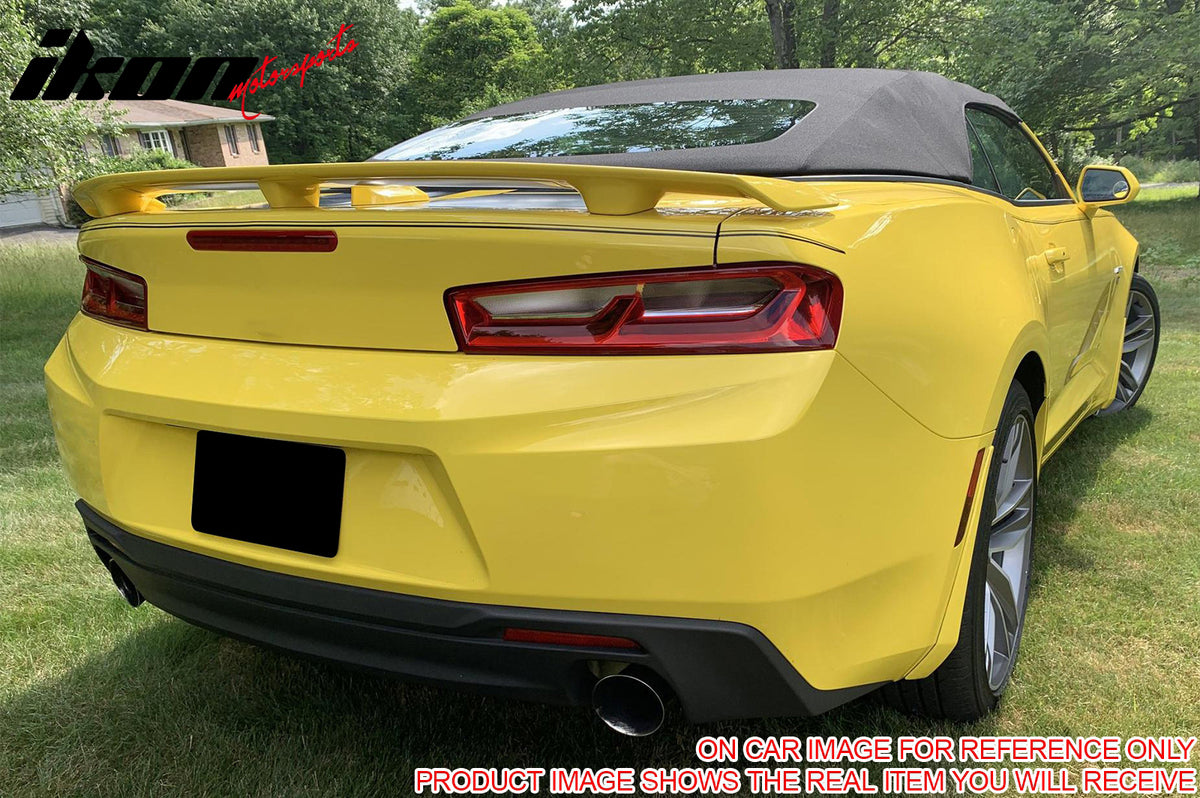Fits 16-24 Chevrolet Camaro 2DR ZL1 Style Unpainted Black Rear Trunk Spoiler ABS