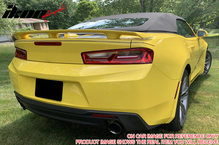 Fits 16-24 Chevrolet Camaro 2DR ZL1 Style Unpainted Black Rear Trunk Spoiler ABS