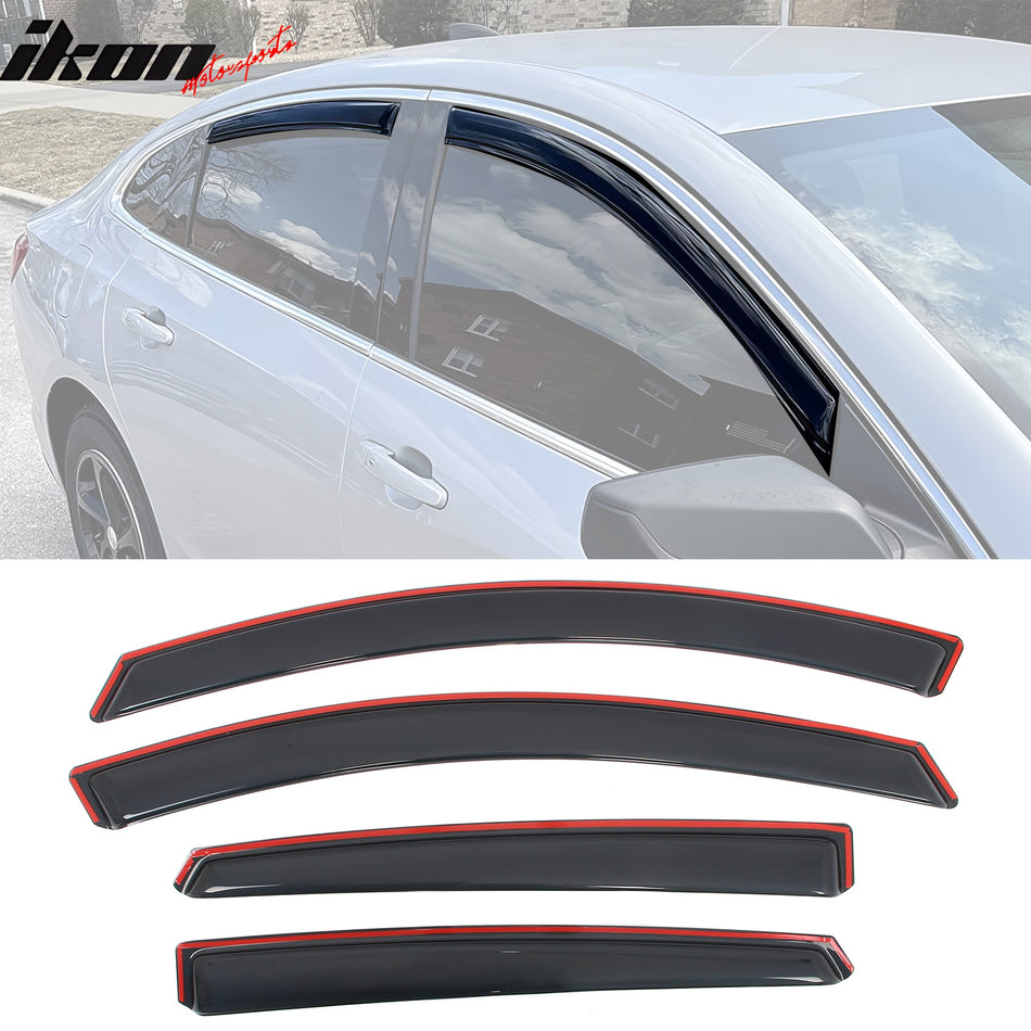 2016-2025 Chevrolet Malibu Window Visors In Channel Deflectors Guard