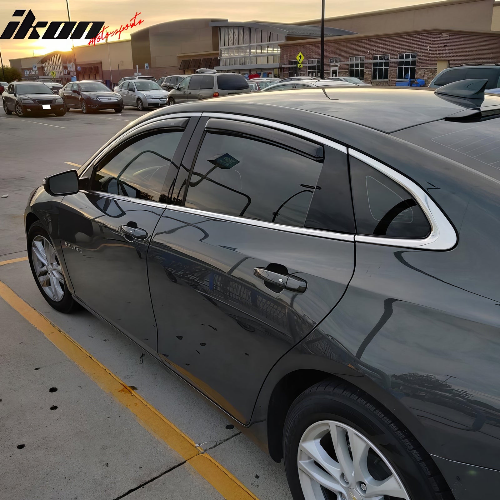 Fits 16-25 Chevrolet Malibu Window Visors In Channel Deflectors Rain Vent Guard