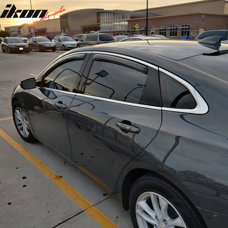 Fits 16-25 Chevrolet Malibu Window Visors In Channel Deflectors Rain Vent Guard