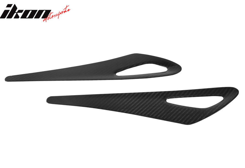 IKON MOTORSPORTS Exterior Side Fender Light Cover Trim, Compatible with 2016-2025 Mazda MX5 MX-5 Miata, Real Carbon Fiber CF Car Left Right Exterior Side Fender Light Cover Trim 2PCS