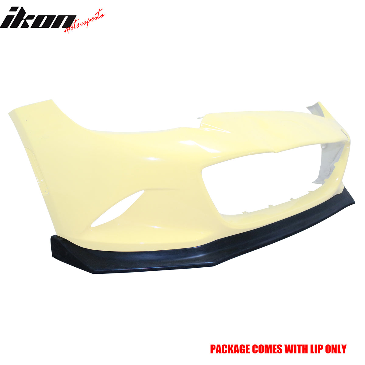 IKON MOTORSPORTS Front Bumper Lip Splitter, Compatible with 2016-2025 Mazda MX-5 & MX-5 Miata ND ND2 4th Gen, IKON CS Style JDM RF Black PU Polyurethane Air Dam Chin Spoiler Protector