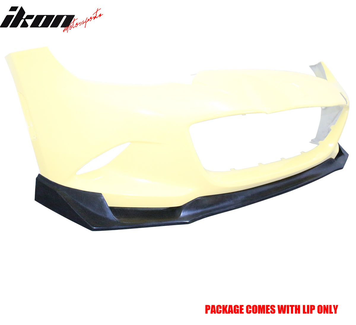 IKON MOTORSPORTS Front Bumper Lip Splitter, Compatible with 2016-2025 Mazda MX-5 & MX-5 Miata ND 4th Gen, IKON GV Style Unpainted Black PU Polyurethane Air Dam Chin Spoiler Protector