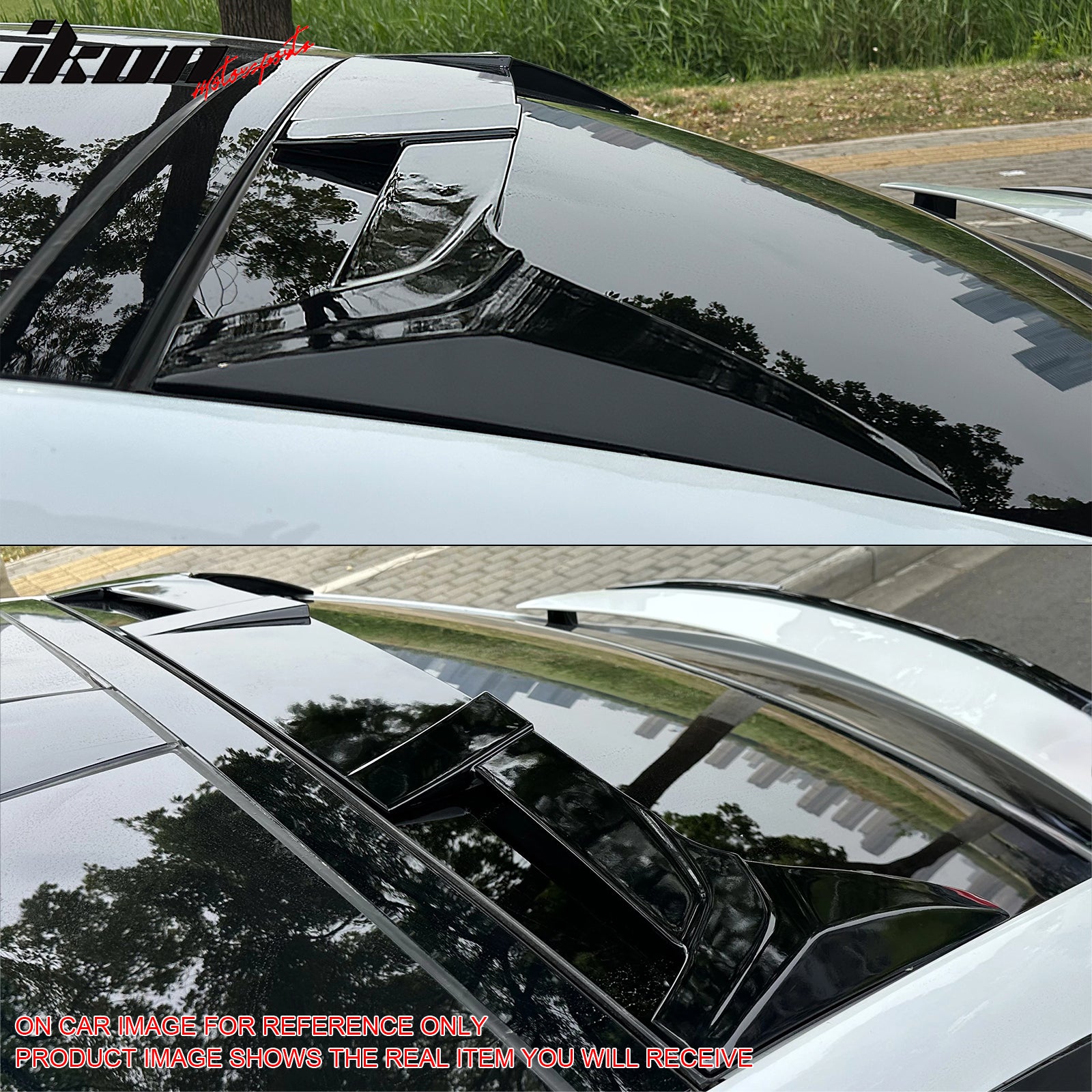 Fits 16-25 Tesla Model X ST Style Rear Top Roof Window Spoiler Wing Gloss Black