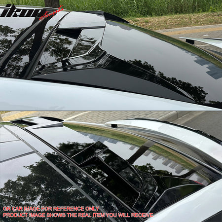 Fits 16-25 Tesla Model X ST Style Rear Top Roof Window Spoiler Wing Gloss Black