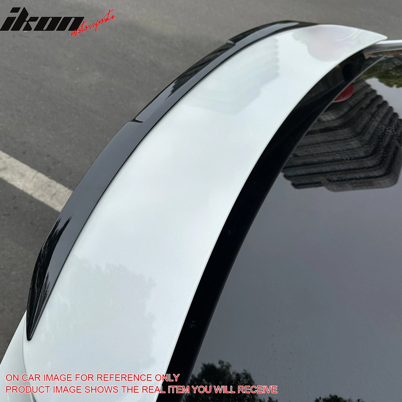 Fits 16-25 Tesla Model X V Style Rear Trunk Decklid Spoiler Wing Lip Gloss Black