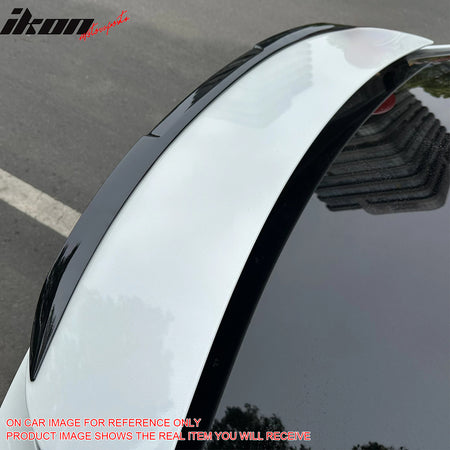 Fits 16-25 Tesla Model X V Style Rear Trunk Decklid Spoiler Wing Lip Gloss Black