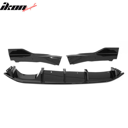 Fits 16-26 Mazda MX-5 Miata Gloss Black IKON Style Rear Bumper Diffuser ABS 3PCS