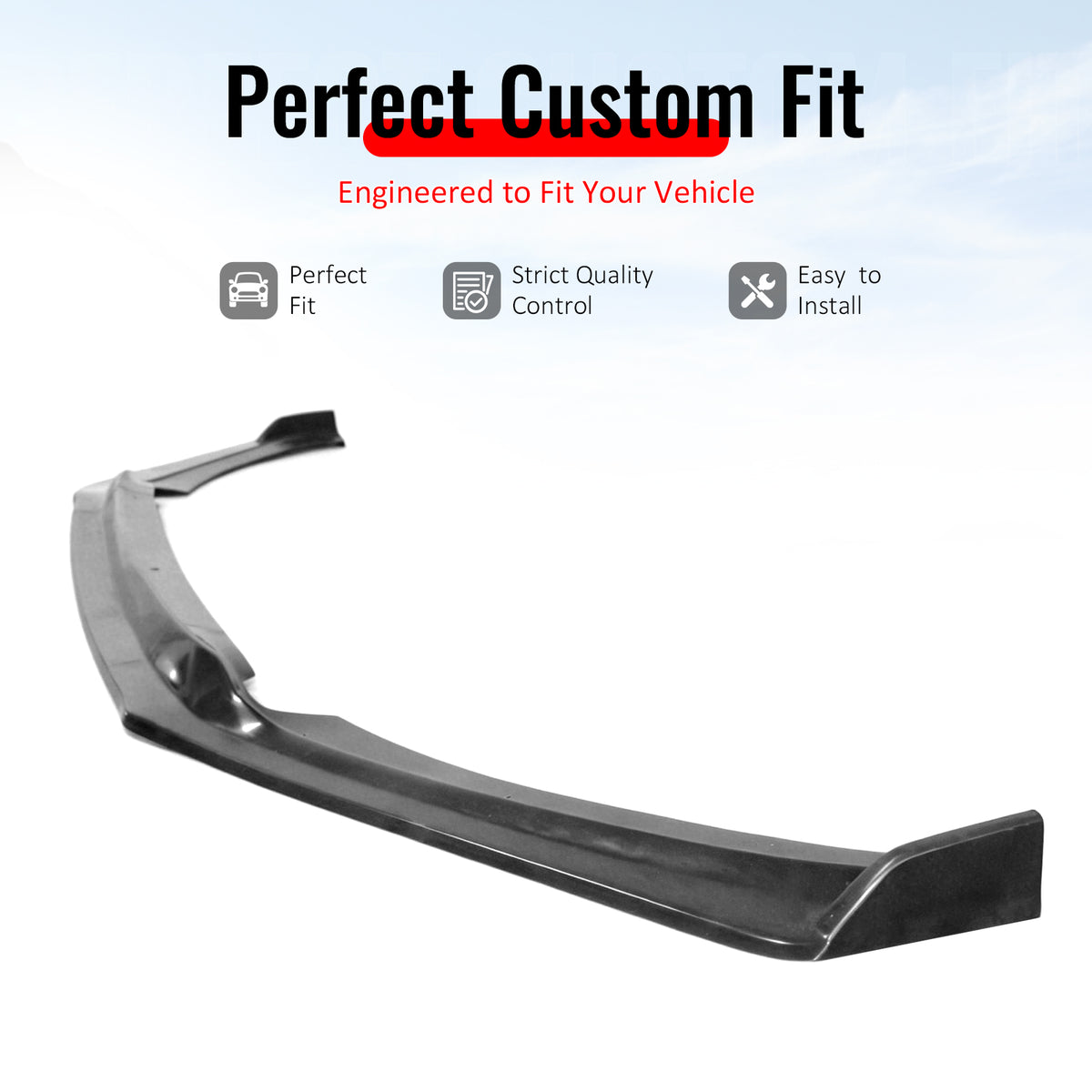 Fit 2017-2018 Hyundai Elantra Front Bumper Lip IK4 Style Unpainted Black PU