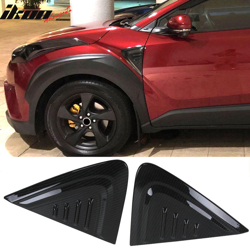 Fits 17-18 Toyota CHR C-HR Side Air Vent Fender Cover Trims Carbon