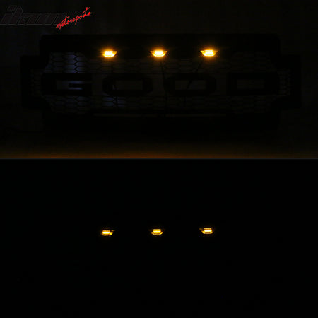 Fits 17-19 Ford F-250 F-350 R Style Front Bumper Hood Grill Grille Matte Black