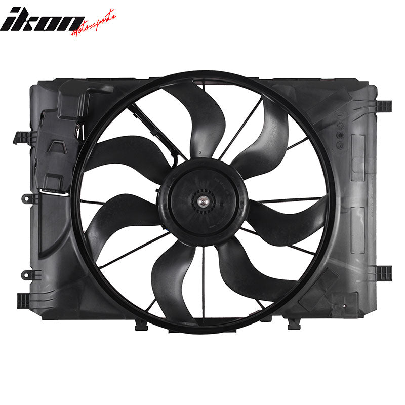 IKON MOTORSPORTS Radiator Cooling Fan Assembly Replacement for 2017-2019 Infiniti QX30, 2014-2019 Benz CLA250, 2015-2020 GLA250, 2012-2015 SLK250 W/ PWM, 21481-5DD0A IN3115113 Single Engine Fans Black