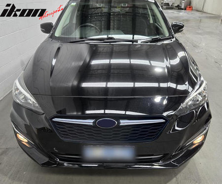 IKON MOTORSPORTS Front Upper Grille, Compatible with 2017-2019 Subaru Impreza, OE Style Gray W/ Chrome ABS Plastic Replacement Front Bumper Hood Grill 1PC