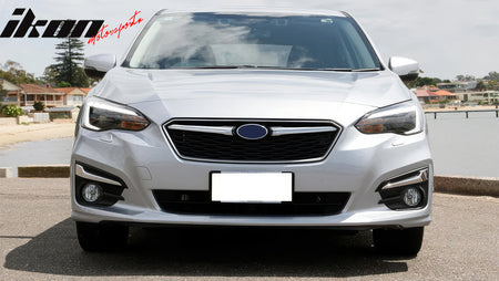 Fits 17-19 Subaru Impreza OE Style Front Bumper Upper Grille ABS Gray W/ Chrome