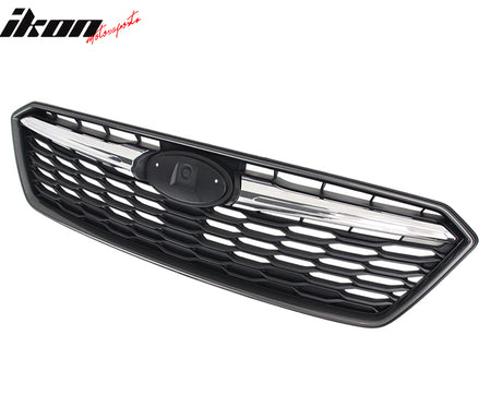 Fits 17-19 Subaru Impreza OE Style Front Bumper Upper Grille ABS Gray W/ Chrome