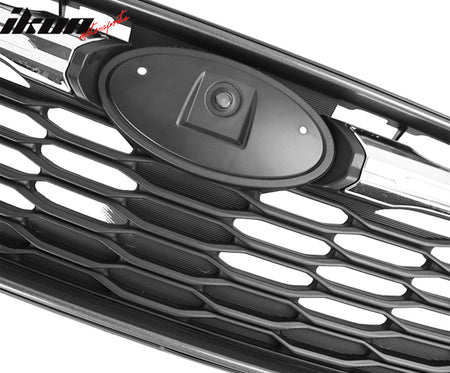 Fits 17-19 Subaru Impreza OE Style Front Bumper Upper Grille ABS Gray W/ Chrome