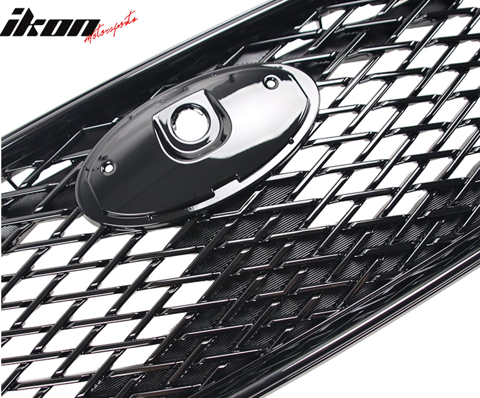 Fits 17-19 Subaru Impreza Sport Style Front Bumper Upper Grille Gloss Black ABS
