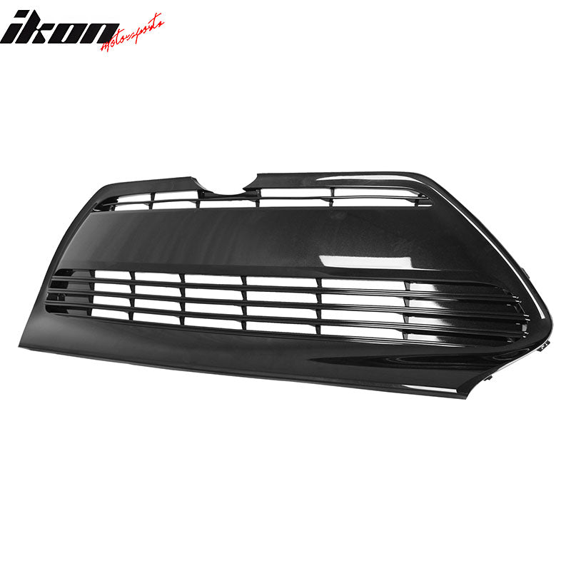 IKON MOTORSPORTS Front Lower Grille, Compatible with 2017-2019 Toyota Corolla CE/L/LE ECO/XLE, OE Style Black PP Polypropylene Replacement Front Bumper Hood Grill