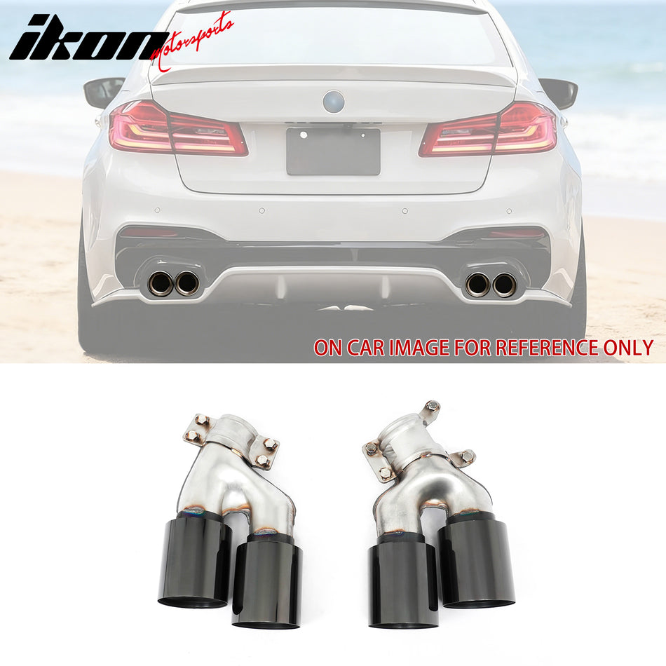 2017-2020 BMW 5 Series G30 M5 Style Stainless Steel Quad Exhaust Black
