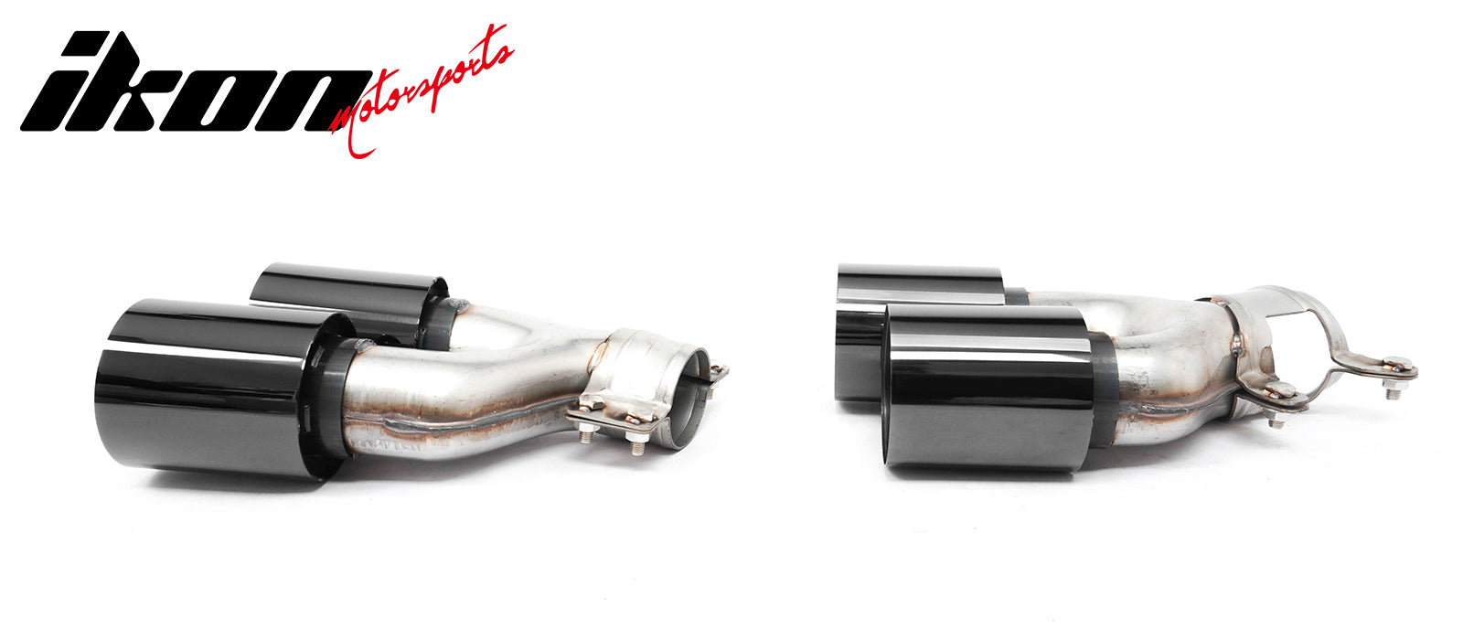 Fits 17-20 BMW 5 Series G30 M5 Style Stainless Steel Quad Exhaust Tips - Black