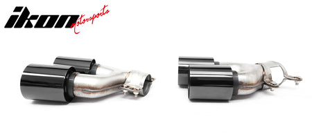 Fits 17-20 BMW 5 Series G30 M5 Style Stainless Steel Quad Exhaust Tips - Black