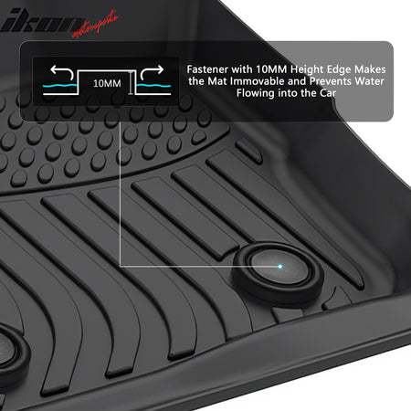 Fits 17-20 Ford Fusion & Lincoln MKZ All Weather 3D TPE Floor Mats Liner Carpets