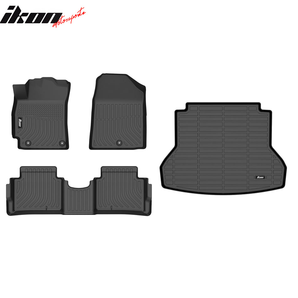 2017-2020 Hyundai Elantra 3D TPE All Weather Heavy Duty Waterproof Anti-Slip Front Rear Interior Cargo Liner Carpets Floor Mats + Rear Trunk Mat 4PCS
