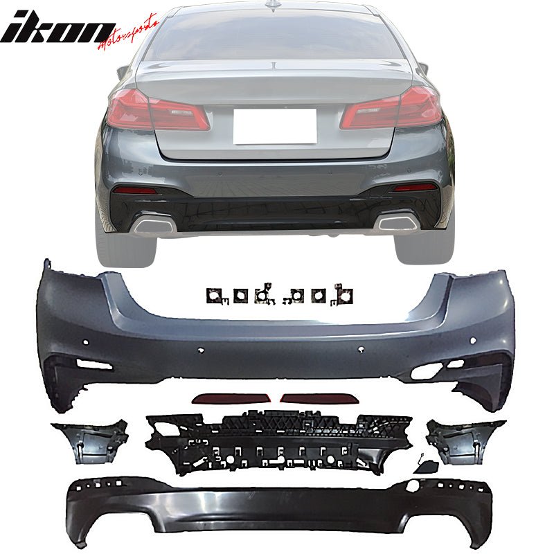 2017 - 2020 BMW G30 5 Series Sedan 4DR M - Tech Style Rear Bumper CoverIkon Motorsports