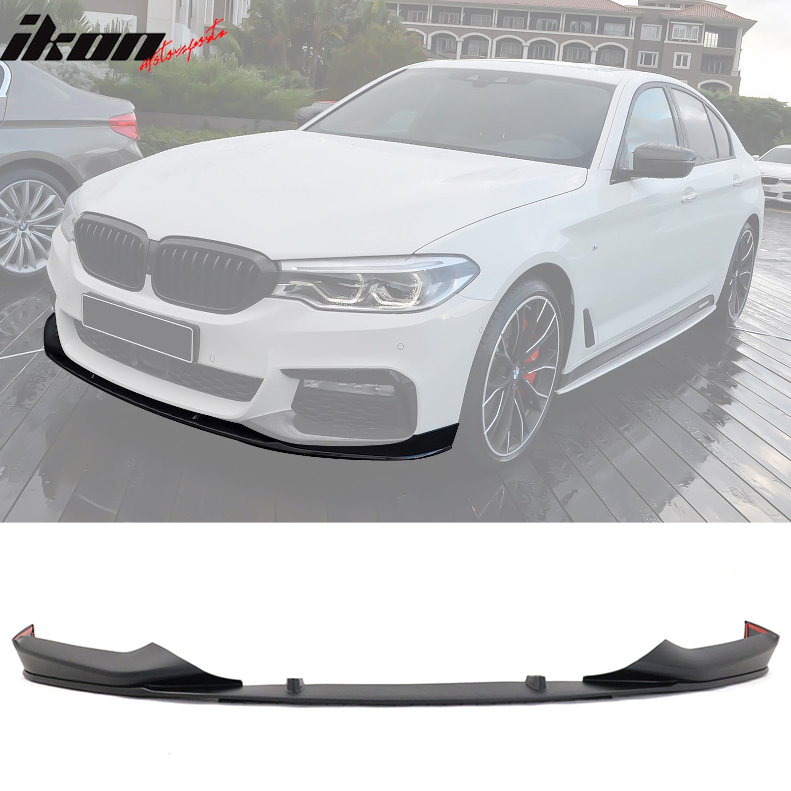 Fit 17-20 BMW 5 Series G30 MP Style Front Bumper Lip & Side Sill & Rear Diffuser