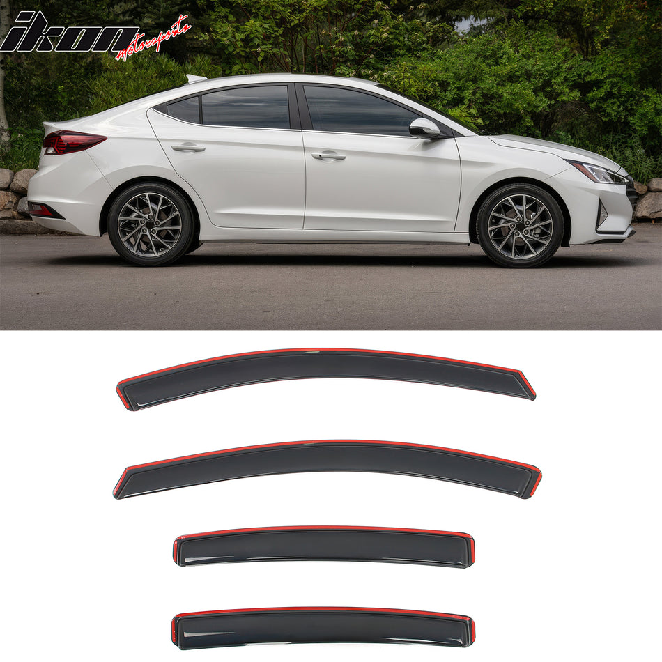 2017-2020 Hyundai Elantra 4PCS Window Visors Deflectors - In-Channel