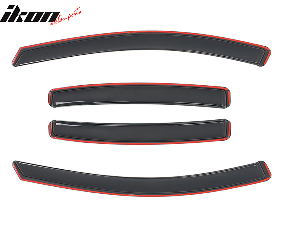 Fits 17-20 Hyundai Elantra 4PCS Window Visors Acrylic Deflectors - In-Channel