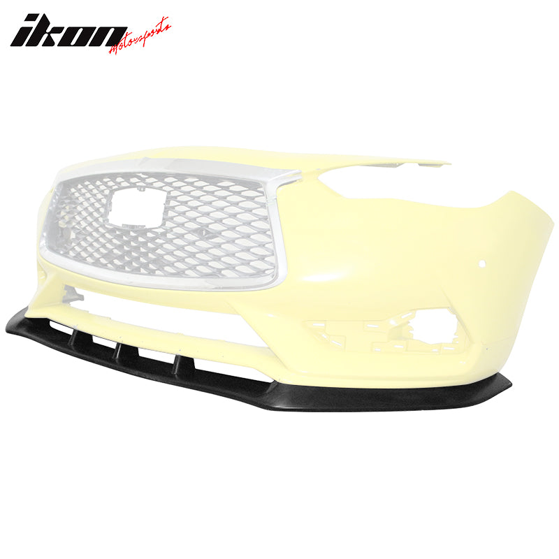Fits 17-22 Infiniti Q60 IKON V3 Style Front Bumper Lip Spoiler Splitter Chin PU