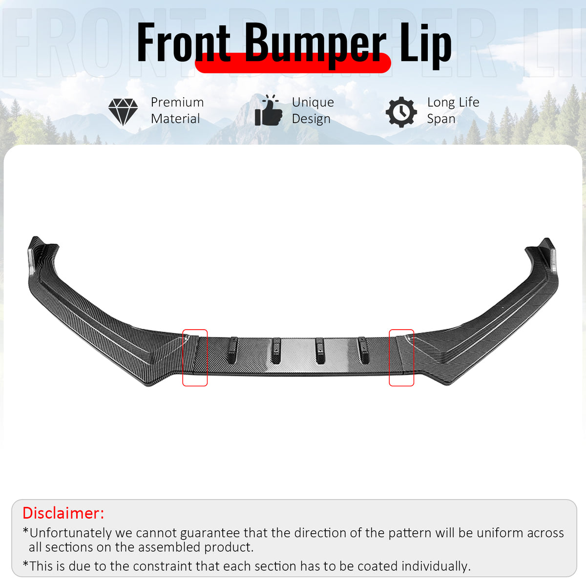 Fits 17-20 Subaru BRZ IKON Front Bumper Lip Chin Splitter PP Carbon Fiber Print