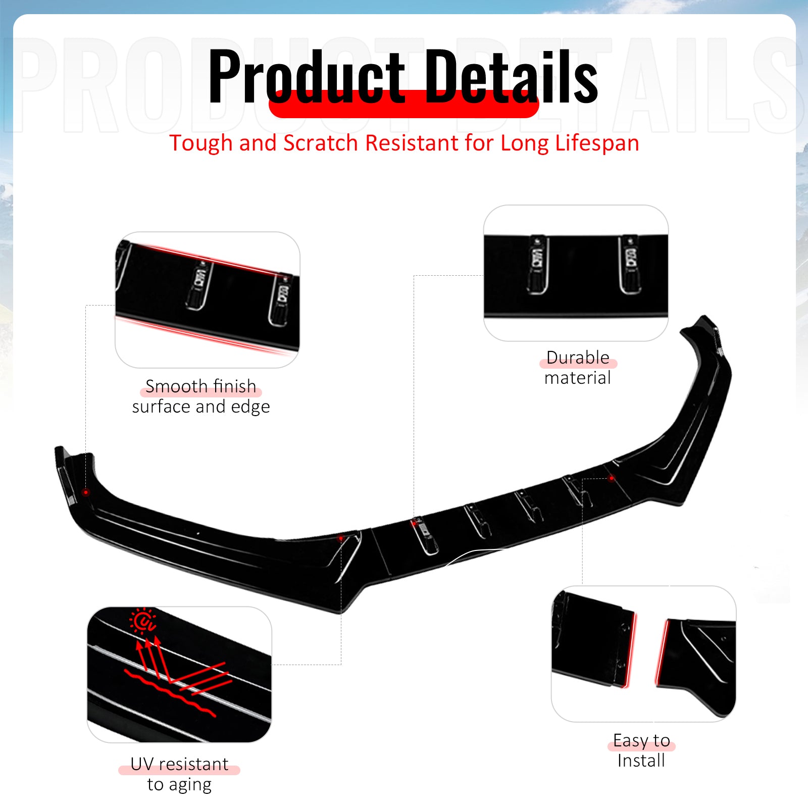 Fits 17-20 Subaru BRZ IKON Style Front Bumper Lip Chin Splitter PP Gloss Black