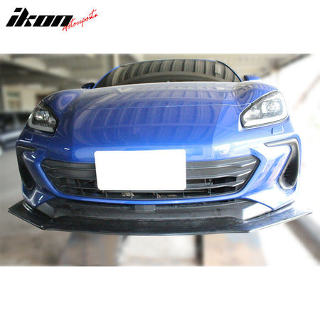 IKON MOTORSPORTS Front Bumper Lip, Compatible with 2022-2025 Subaru BRZ All Models, IKON V4 Style Unpainted Black PU Polyurethane Air Dam Chin Spoiler Protector Splitter 1Piece