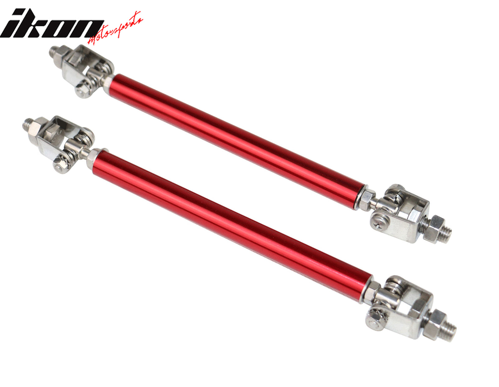 Fits 17-21 Honda Civic Hatchback Si AF Style Front Bumper Lip + Red Strut Rods