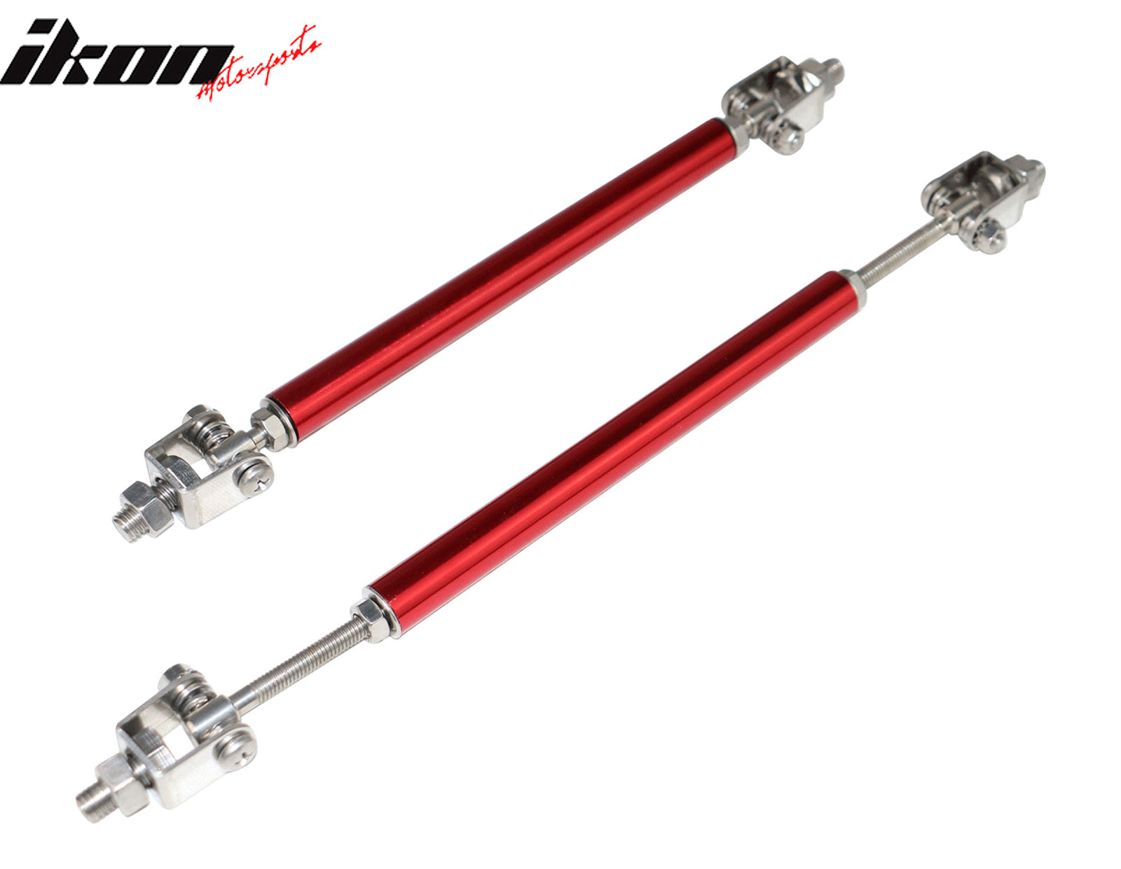 Fits 17-21 Honda Civic Hatchback Si AF Style Front Bumper Lip + Red Strut Rods