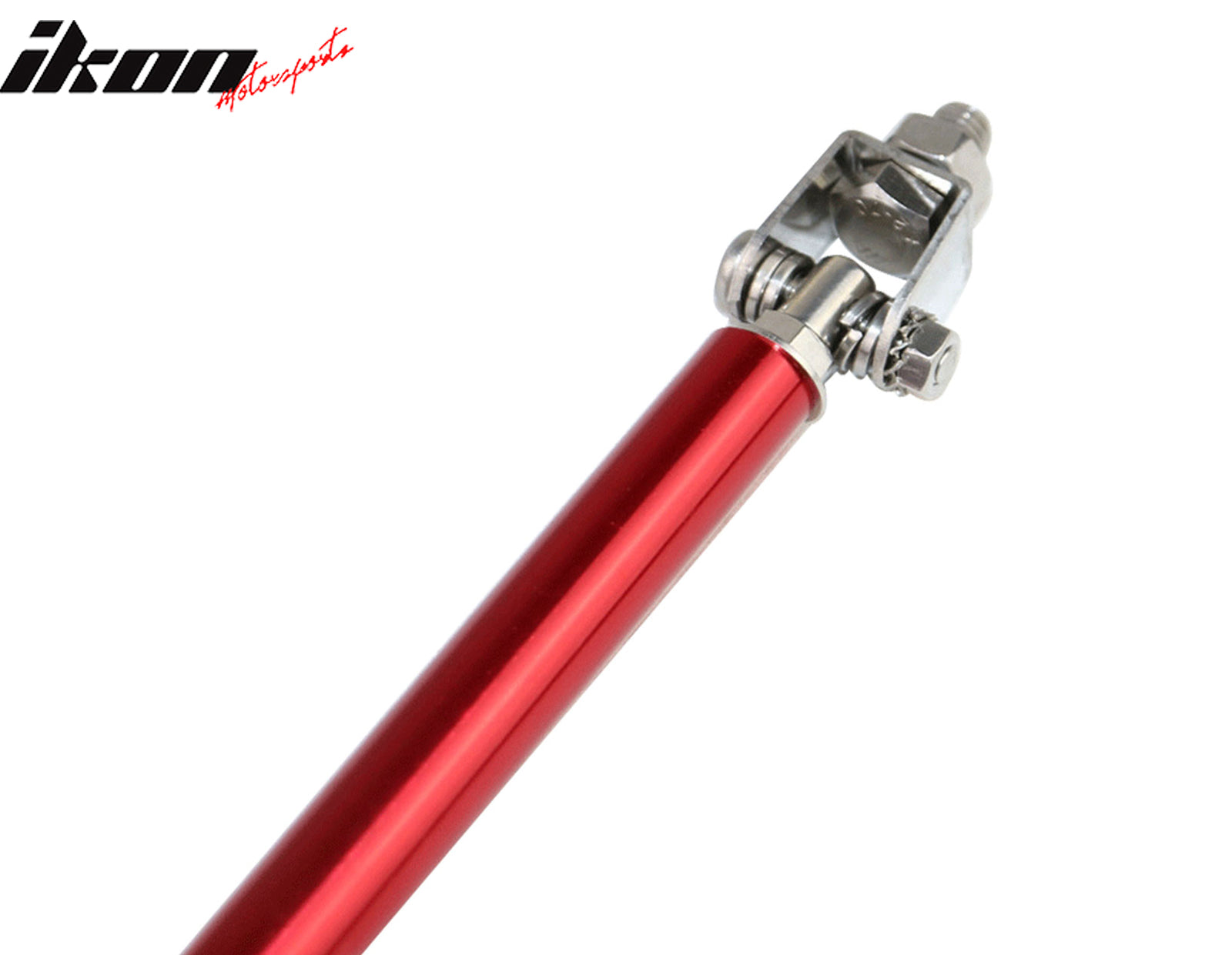 Fits 17-21 Honda Civic Hatchback Si AF Style Front Bumper Lip + Red Strut Rods