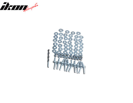 Fits 17-21 Honda Civic Hatchback Si AF Style Front Bumper Lip + Red Strut Rods