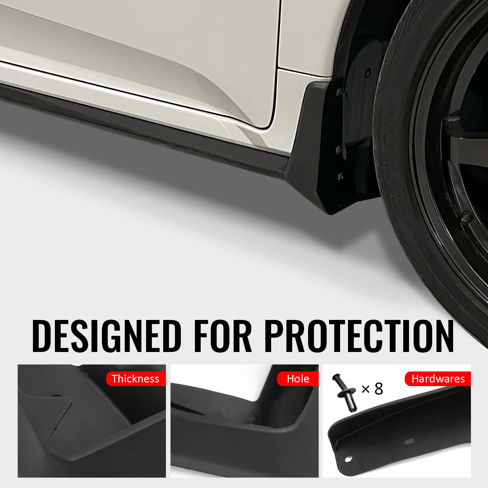 Fits 17-21 Honda Civic 10th Gen Sport Hatchback Mud Flaps Wheel Splash Guards PP