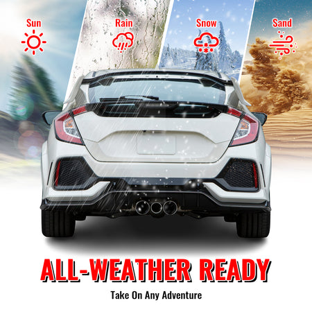 Fits 17-21 Honda Civic Hatchback Type R Rear Bumper Cover Garnish Replacement PP