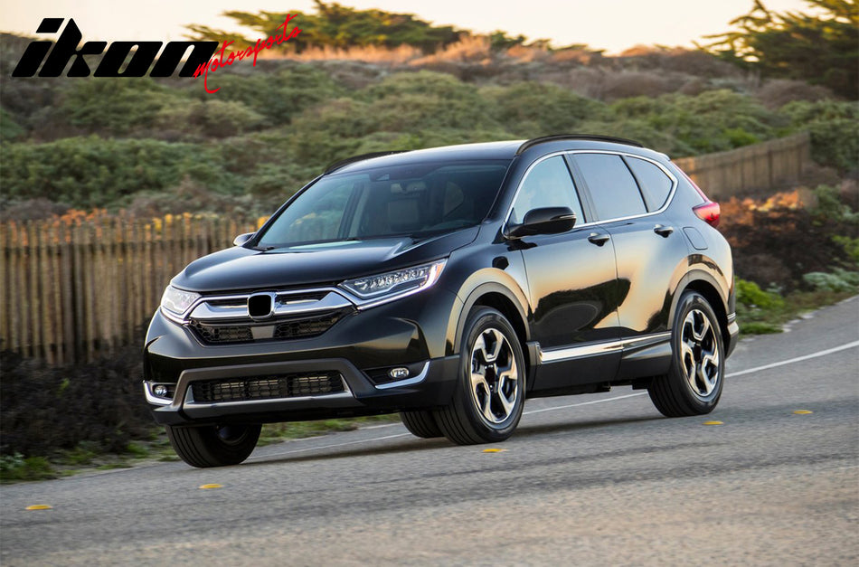 IKON MOTORSPORTS Roof Side Rail, Compatible with 2017-2022 Honda CR-V, OE Factory Style Aluminum Black Cargo Rooftop Luggage Carrier Rails