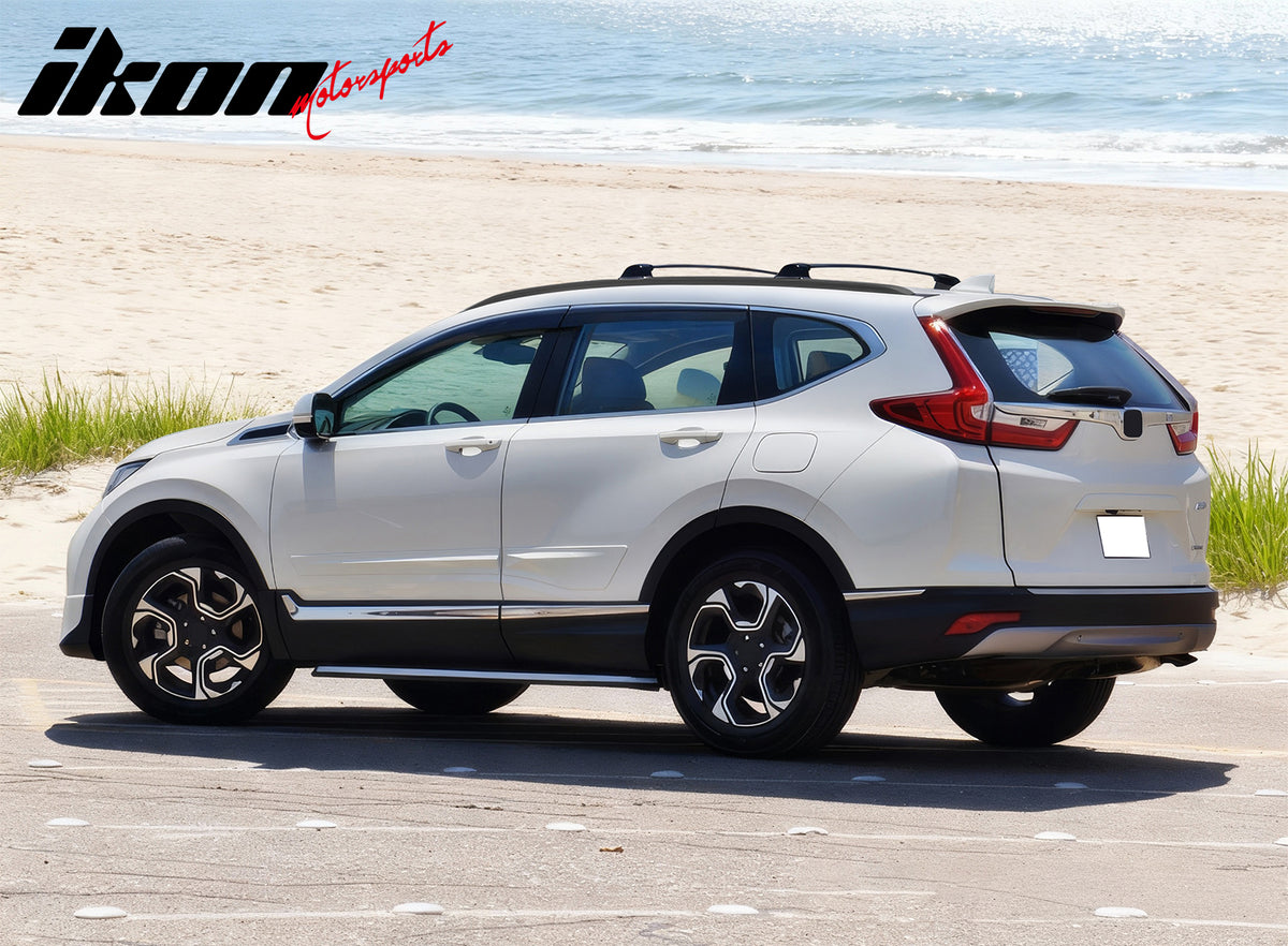 IKON MOTORSPORTS Roof Side Rails W/ Cross Bars, Compatible with 2017-2022 Honda CR-V, OE Factory Style Aluminum Black Cargo Rooftop Luggage Carrier Rails